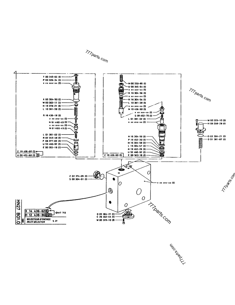 Part diagram INLET SELECTOR - CRAWLER EXCAVATORS Case 160CL (POCLAIN CRAWLER EXCAVATOR (S/N 8321 & AFTER) (5/76-12/82)) | 777parts.com