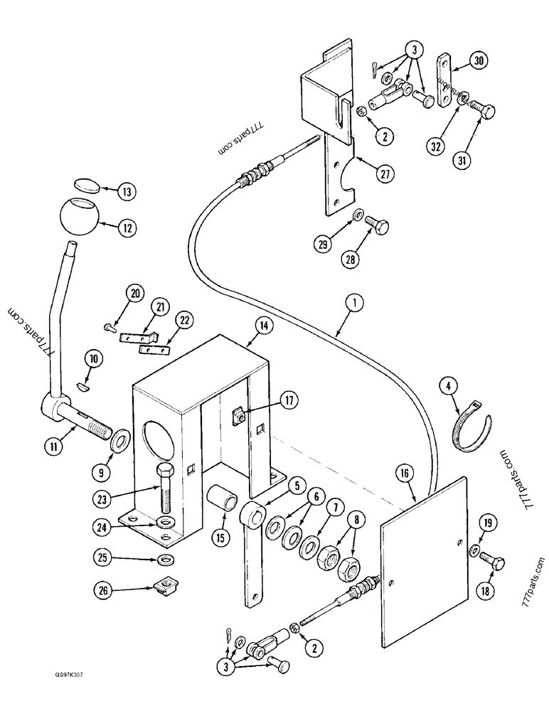 Part diagram THROTTLE AND FUEL SHUTOFF CONTROLS - CRAWLER EXCAVATORS Case 170C (CASE CRAWLER EXCAVATOR (1/90-12/91)) | 777parts.com