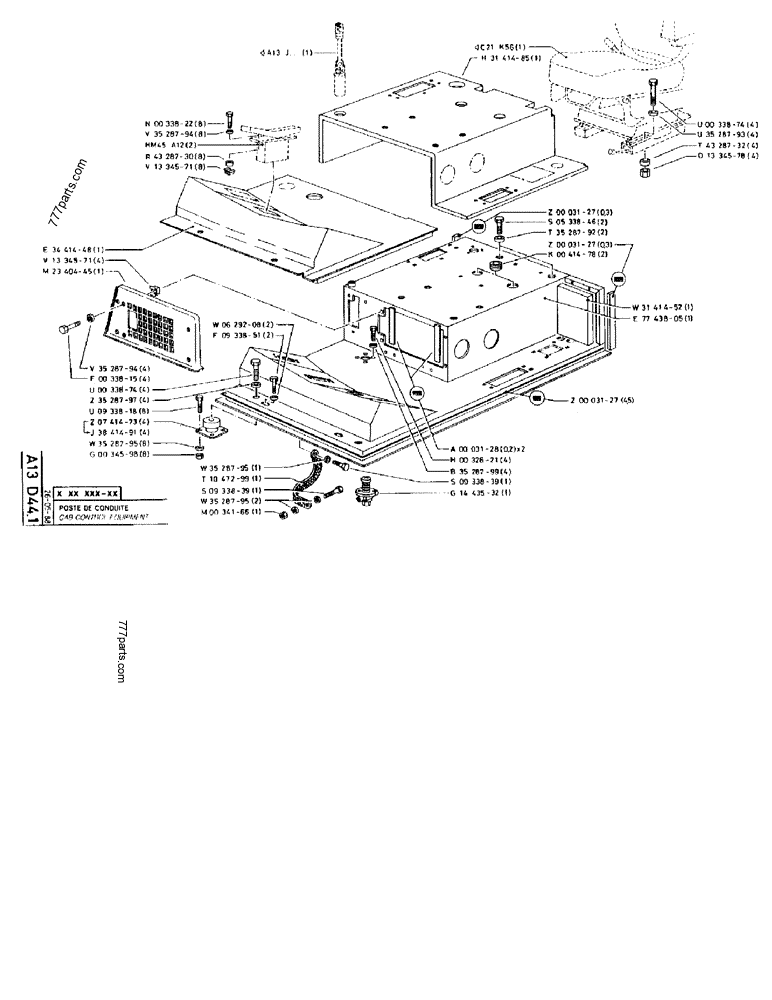 Part diagram CAB CONTROL EQUIPMENT - CRAWLER EXCAVATORS Case 170FG (POCLAIN EXCAVATOR W/ELECTRIC MOTOR (75KW 380V) (1/85-12/92)) | 777parts.com