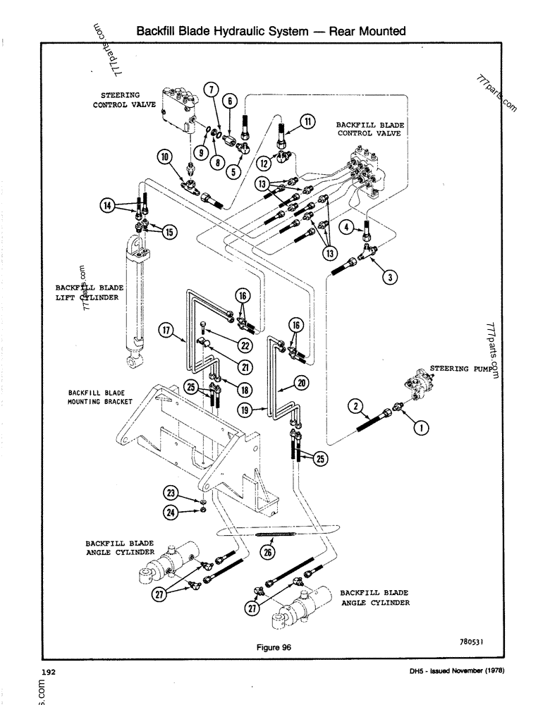 Backfill Blade Hydraulic System - Rear Mounted - Trenchers-layers Case 