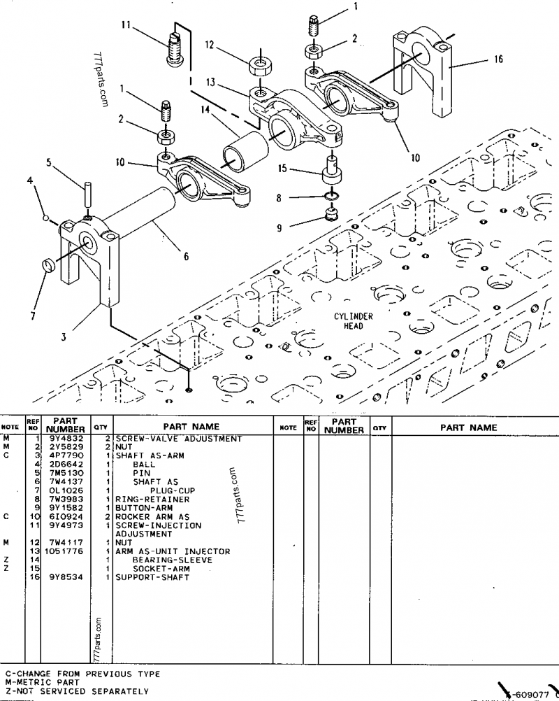 7C6077 ROCKER ARM GP-VALVE - PAVING COMPACTOR Caterpillar CP-563 ...