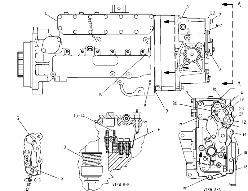 7C-7245 PUMP GP-GOV & FUEL INJ - ENGINE - TRUCK Caterpillar 3406B ...
