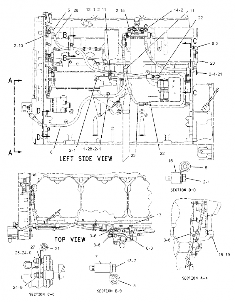 144-0702 LINES GP-FUEL - ENGINE - TRUCK Caterpillar 3406E | 777parts.com