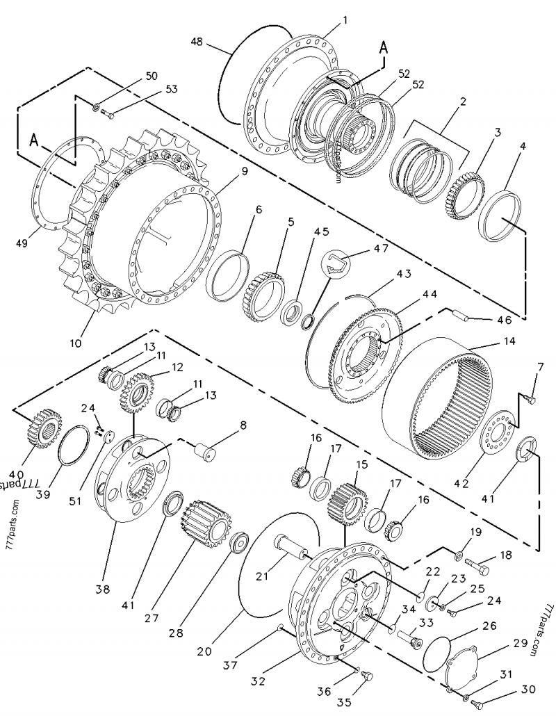 128-0302 DRIVE GP-FINAL - TRACK-TYPE TRACTOR Caterpillar D8R | 777parts.com