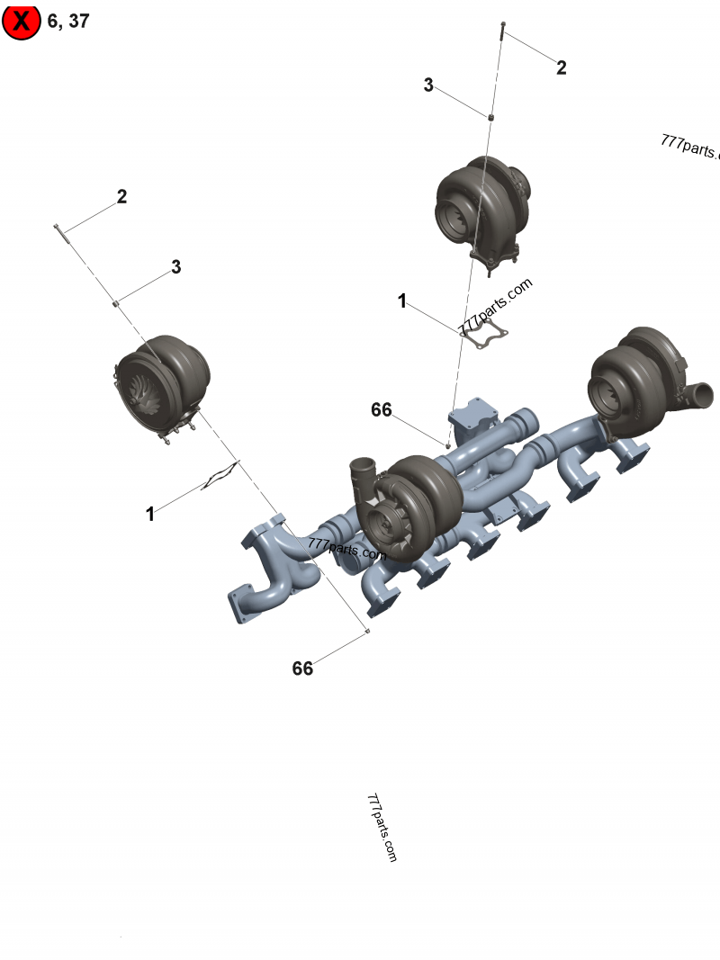 Turbocharger - Engines Cummins QSK78 CM500 (D773002GD22
