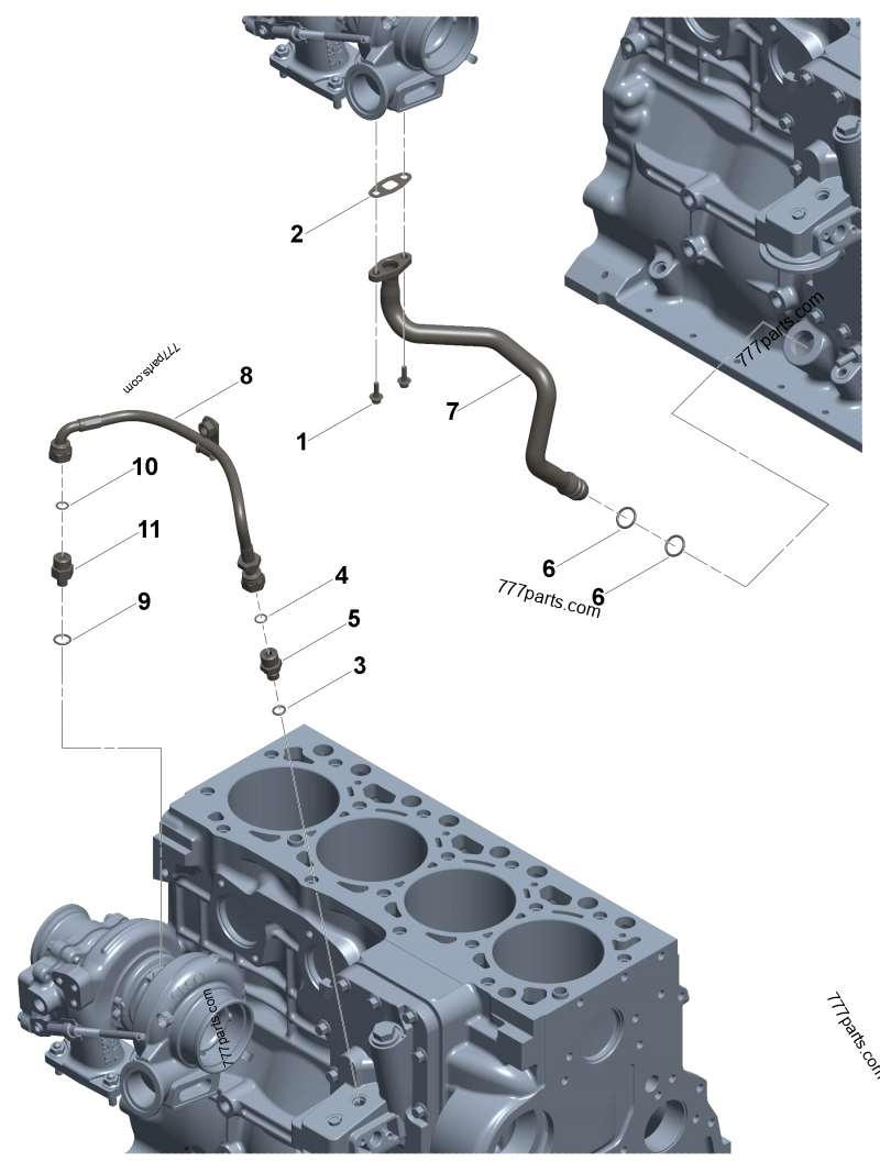 Turbocharger Plumbing Engines Cummins ISB ISD4 5 CM2150 SN turbocharger-plumbing-engines-cummins-isb-isd4-5-cm2150-sn