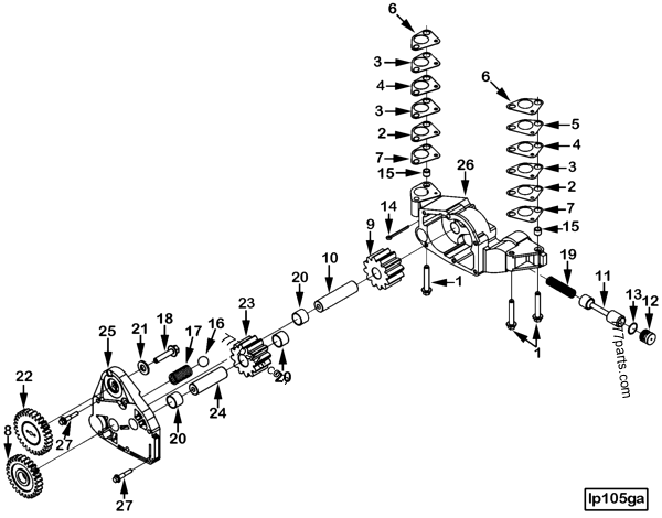 Lubricating Oil Pump - Engines Cummins ISX CM871