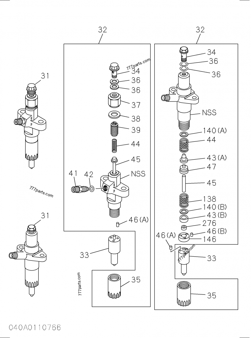 FUEL INJECTION SYSTEM - EXCAVATOR Hitachi EX300-2 (EX300-2 ISUZU