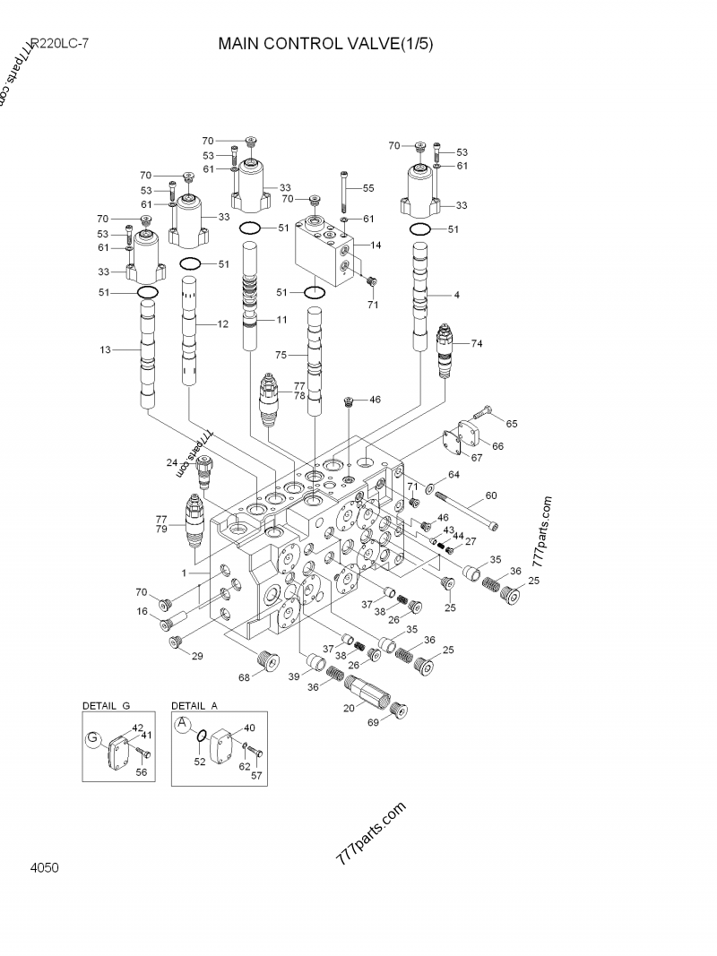 MAIN CONTROL VALVE(1/5) - CRAWLER EXCAVATOR Hyundai R220LC-7 (R220LC-7 ...