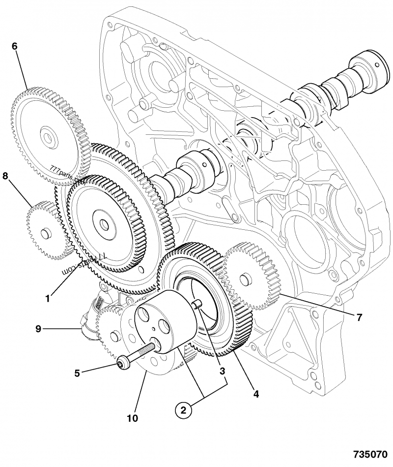 CAMSHAFT, & TIMING GEARS - CONSTRUCTION JCB 320/40064 (JCB444 4 ...