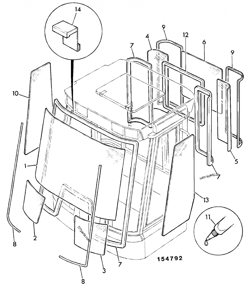 CAB GLAZING - CONSTRUCTION JCB FASTRAC 3185 (FASTRAC, 9802/6690.