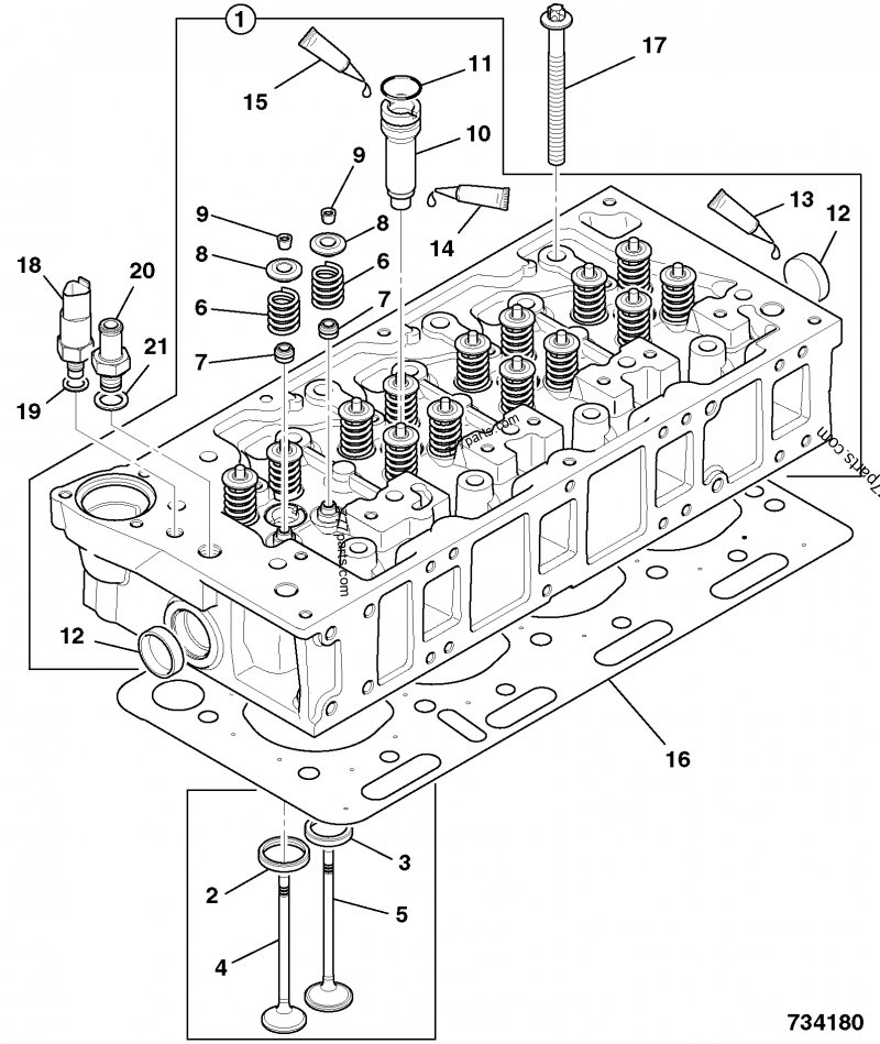 CYLINDER HEAD, ASSEMBLY, TCA - CONSTRUCTION JCB 320/40064 (JCB444 4 ...