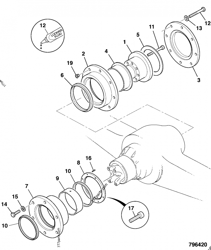 AXLE PIVOT, REAR - CONSTRUCTION JCB 446 (WHEELED LOADING