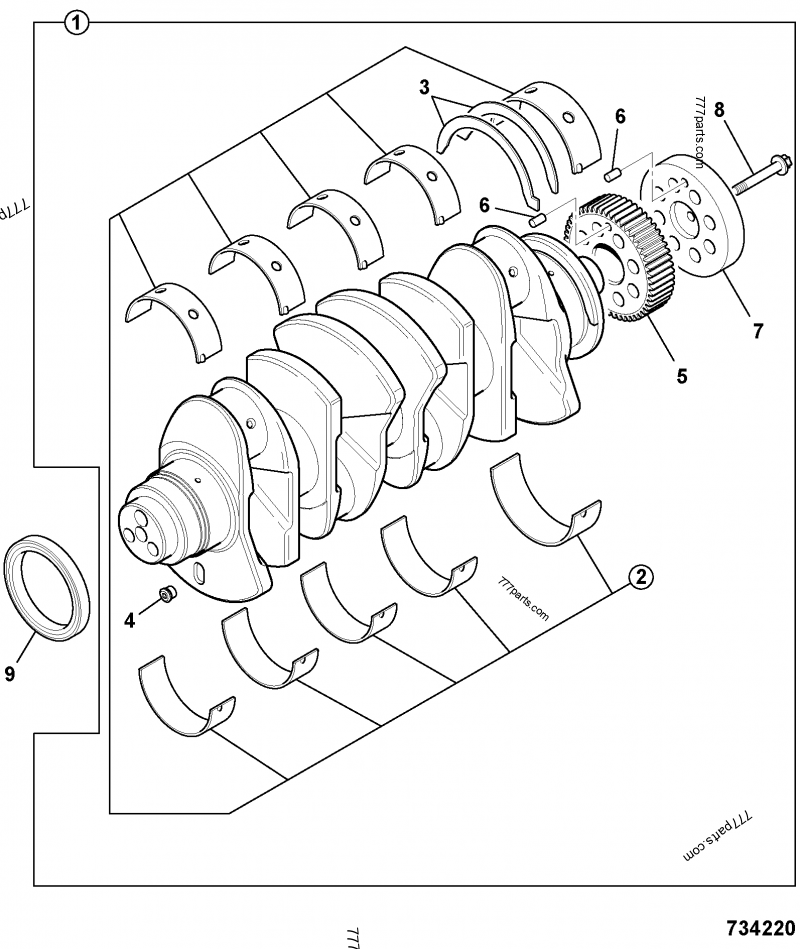 CRANKSHAFT ASSEMBLY - CONSTRUCTION JCB 320/40064 (JCB444 4 CYLINDER ...