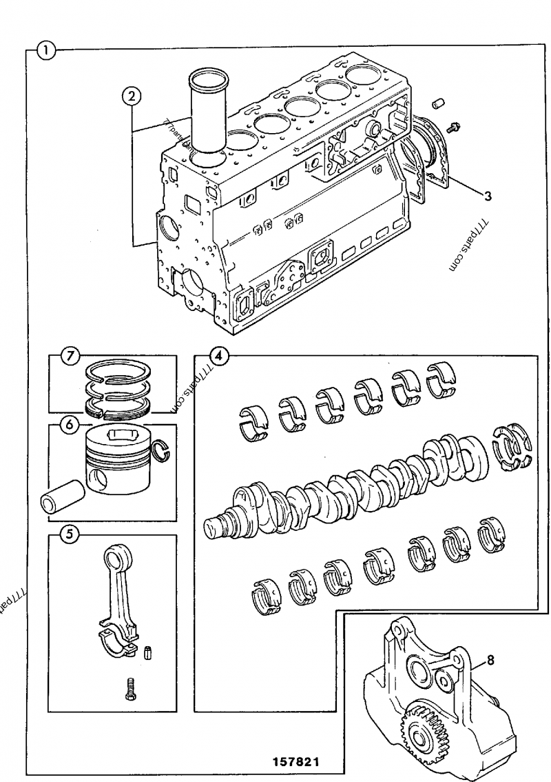 ENGINE, SHORT, YB BUILD - CONSTRUCTION JCB FASTRAC 130t-65 (FASTRAC ...