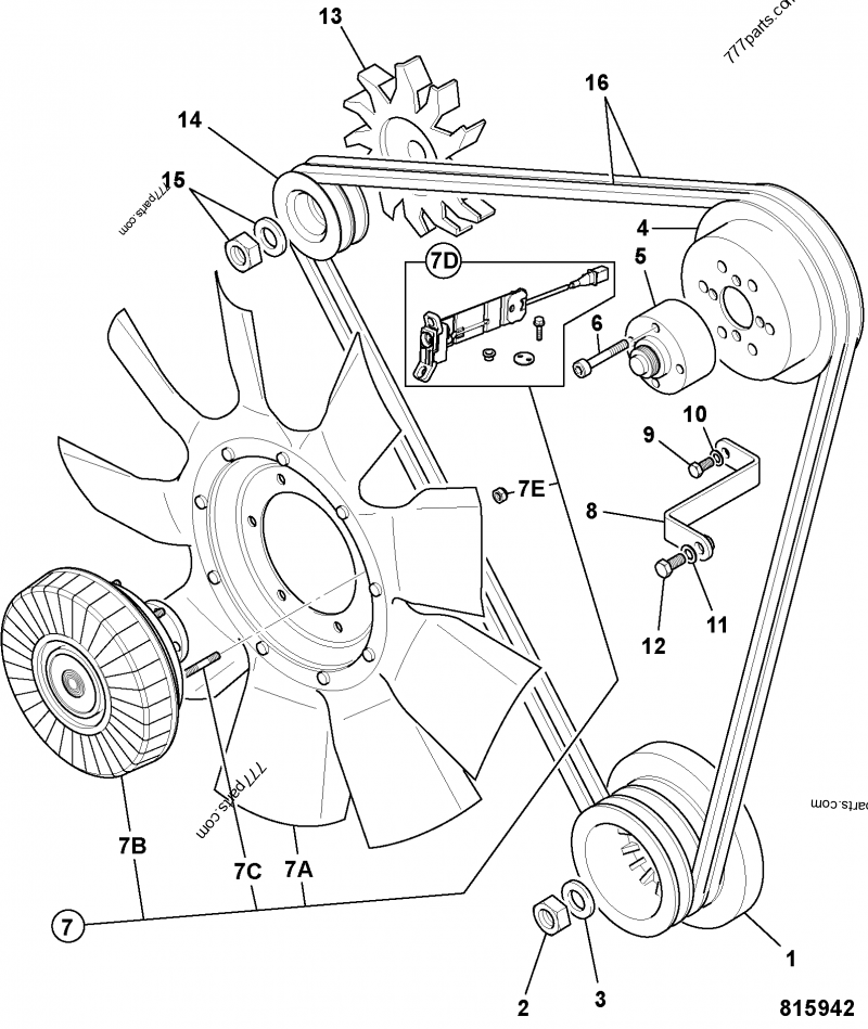 キ916&ヨ4400【♯054】メーカー不詳 FANS,PULLEYS, & FAN BELT, EU ONLY - CONSTRUCTION JCB JS160