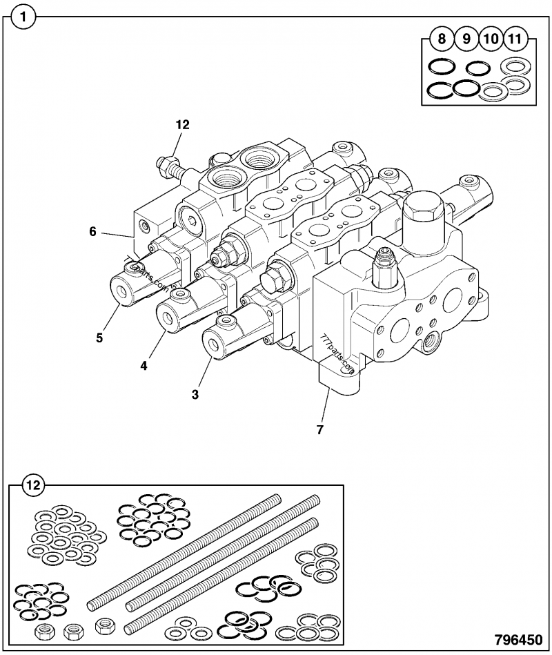 Kさん専用！ JAN】 VALVE ASSEMBLY, 25/222735, 3 SPOOL, ZX - AGRICULTURAL JCB