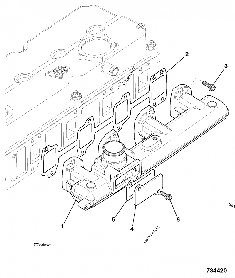 INDUCTION MANIFOLD - OEM DIESELMAX JCB 320/40083 (JCB444 4 CYLINDER ...