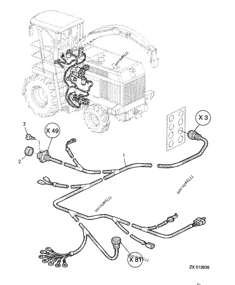 LEFT-HAND BASIC WIRING HARNESS - HARVESTER, ENSILAGE AND