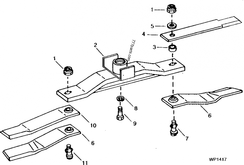 BLADE HOLDER AND BLADES (SERIAL NO. 001500) [D11] CUTTER, ROTARY John Deere 1418 CUTTER