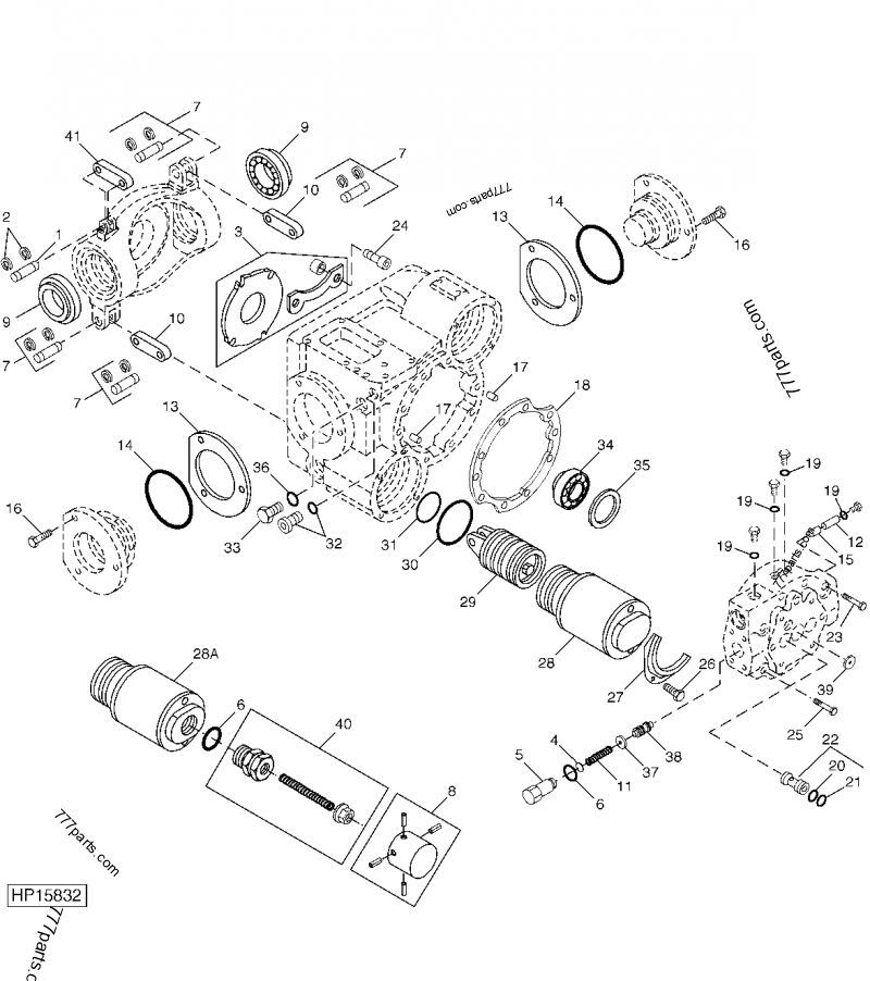 HYDROSTATIC DRIVE PUMP, HOUSING, SWASHPLATE, AND SERVO CYLINDERS [03K05 ...