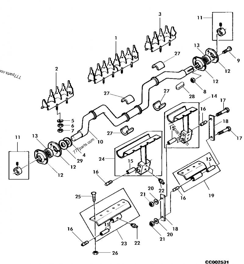 FEEDER FORK WITH CRANKSHAFT FOR 1,81 METER PICKUP - BALER