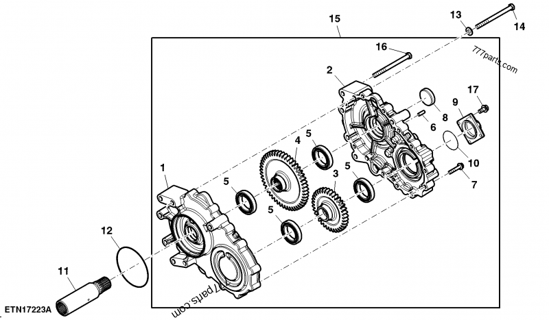 Steering Pump Drive, W/PTO, 100 cm³ - TRACTOR John Deere 9560RT ...