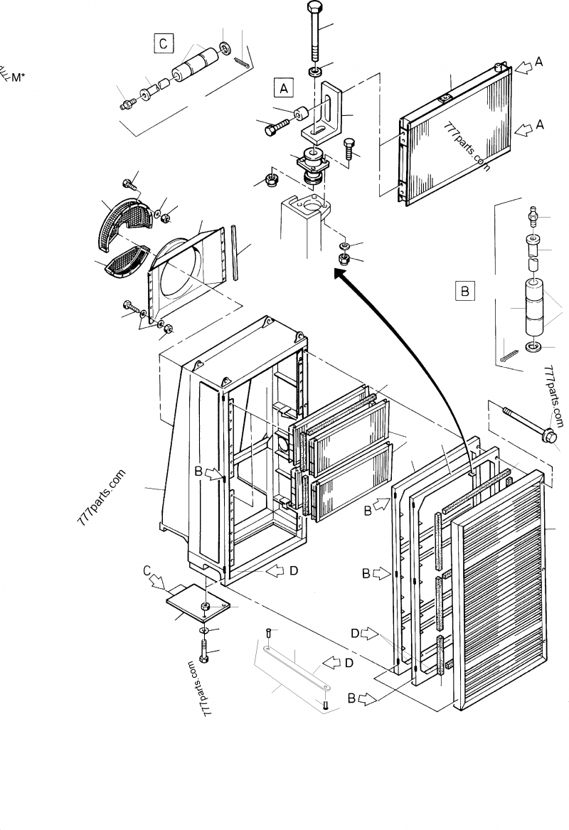 Oil cooler arrangement Hydraulic Shovels Komatsu PC80001