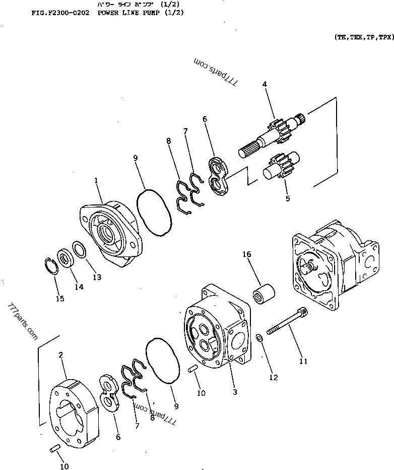 POWER LINE PUMP (1/2) - Bulldozer Komatsu D65EX-12 | 777parts.com