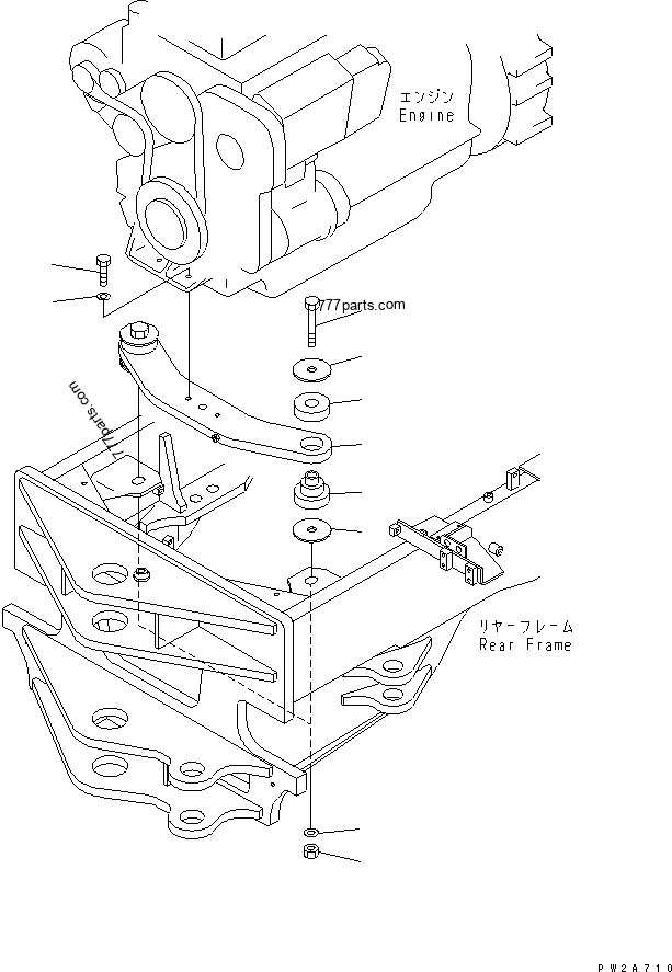 ENGINE MOUNTING PARTS - Motor Grader Komatsu GD655-3A | 777parts.com