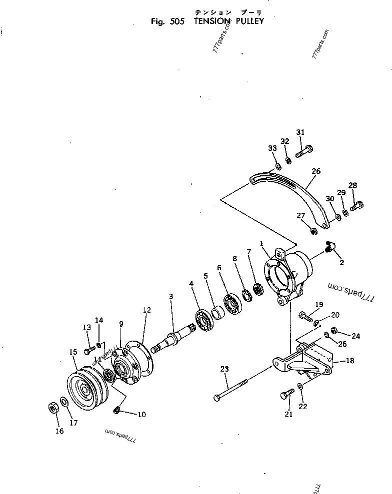 TENSION PULLEY - Hydraulic Excavator Komatsu N-855-1