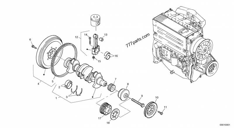 Crankshaft - Compact Wheel Loaders, Backhoe Loaders, Skid Steer Loaders