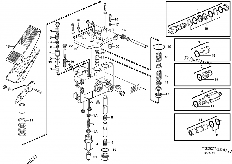 Footbrake valve - Wheel Loaders Volvo L90C | 777parts.com