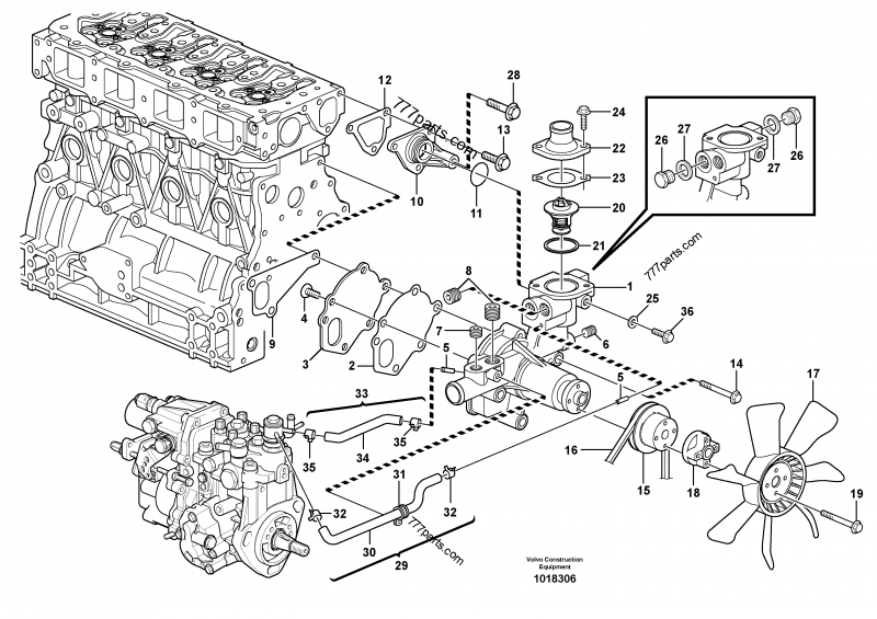 Water pump - Excavators Volvo EC45 | 777parts.com