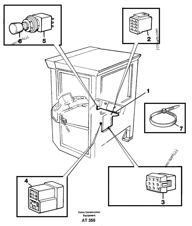 Cable harness, boom suspension system. - Wheel Loaders Volvo L90C