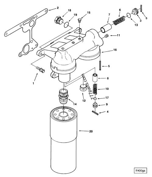 3202156 Lubricating oil filter head - Cummins spare part