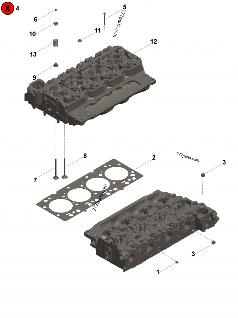3966447 Cylinder head - Cummins spare part | 777parts.com