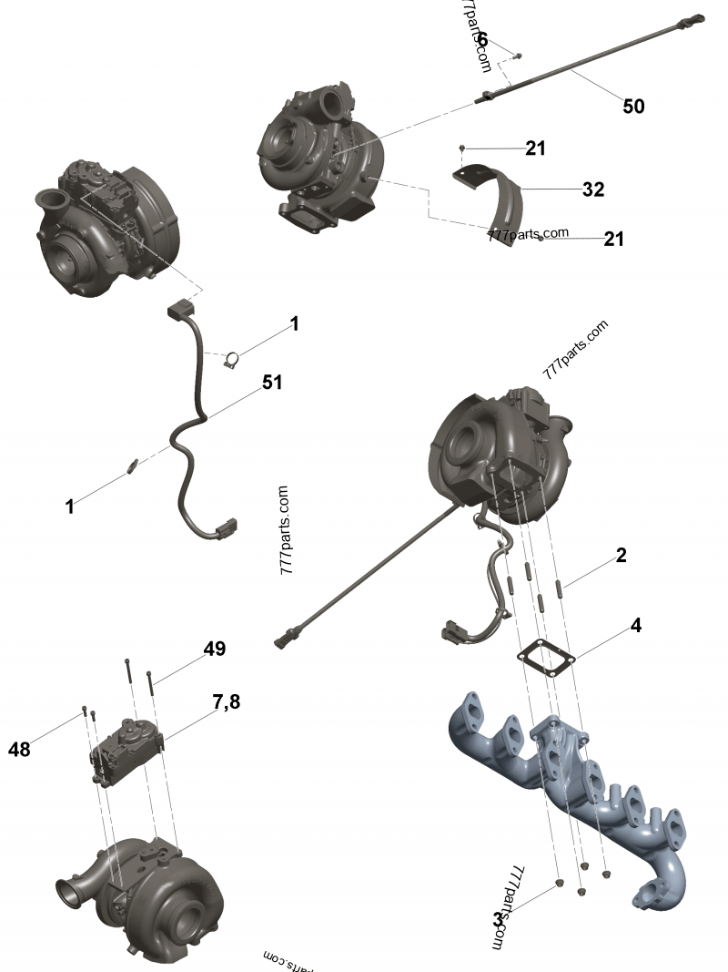 4352164 Turbocharger kit - Cummins spare part | 777parts.com
