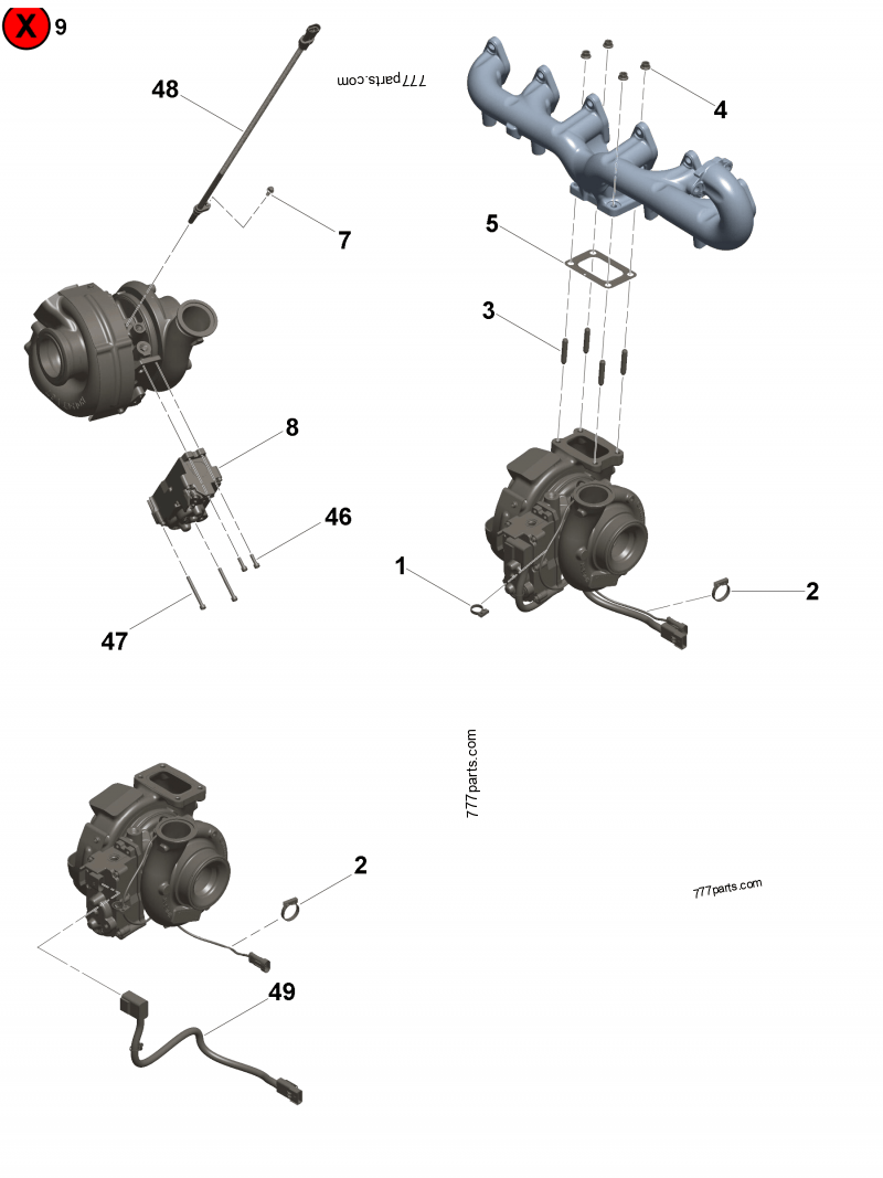 3788692 Turbocharger compressor impeller - Cummins spare part  