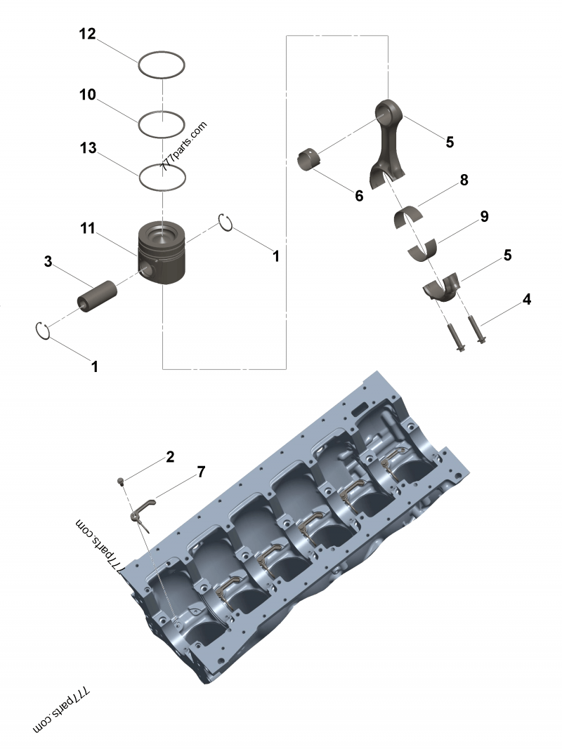 5529330 Engine piston - Cummins spare part | 777parts.com