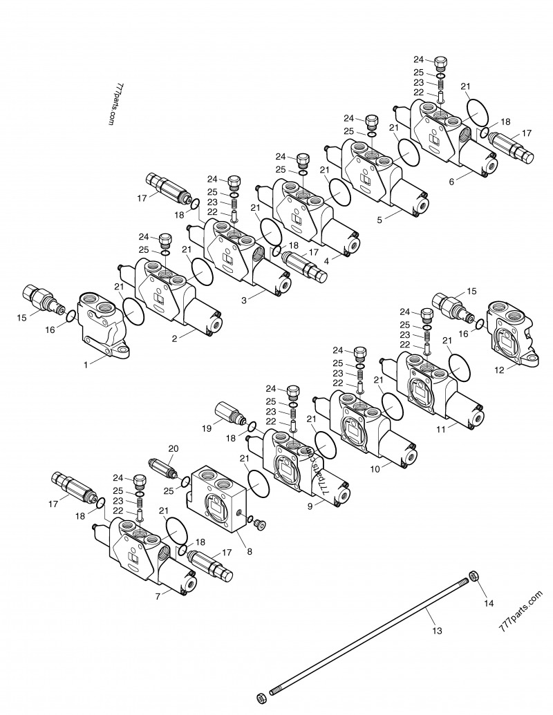 2-20-624 BOLT, THROUGH - 220624 - Doosan spare part | 777parts.com