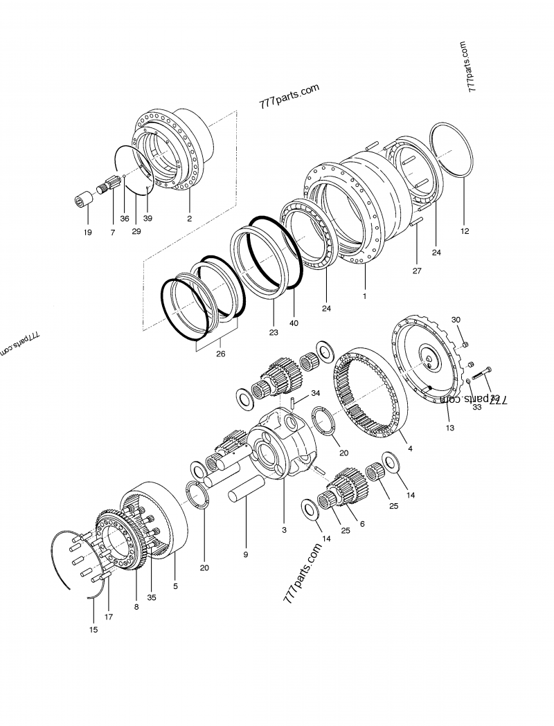 401-00454 TRAVEL DEVICE - 40100454 - Doosan spare part | 777parts.com