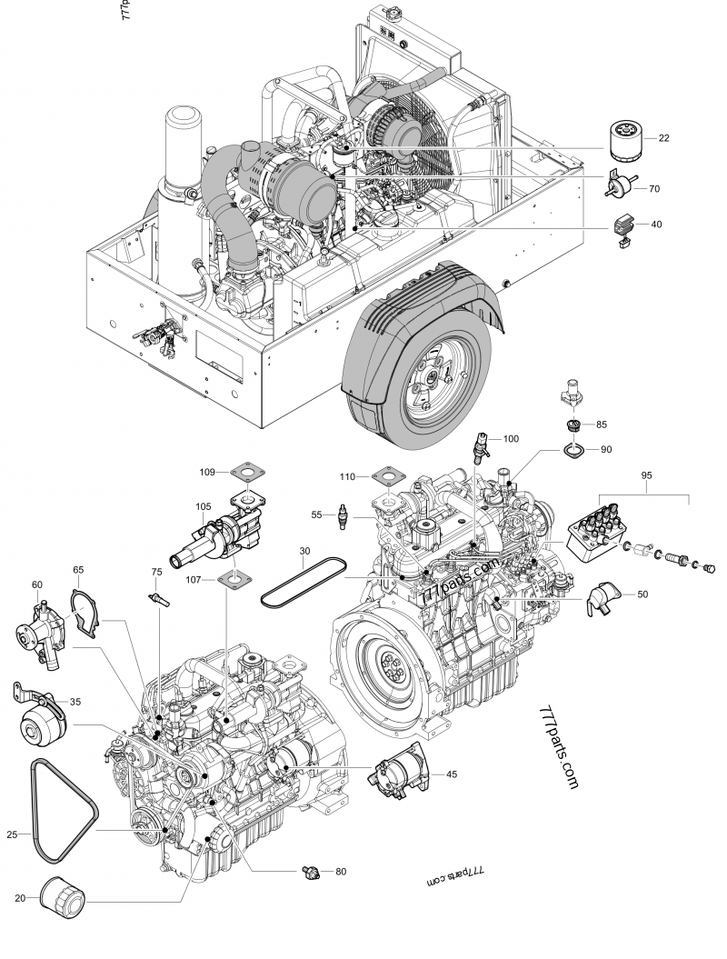 Engine Service Parts - Diesel driven compressors Atlas Copco