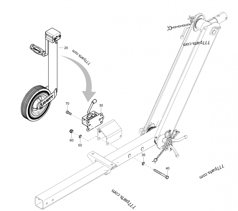 1638592500 Jockey wheel - Atlas Copco spare part | 777parts.com