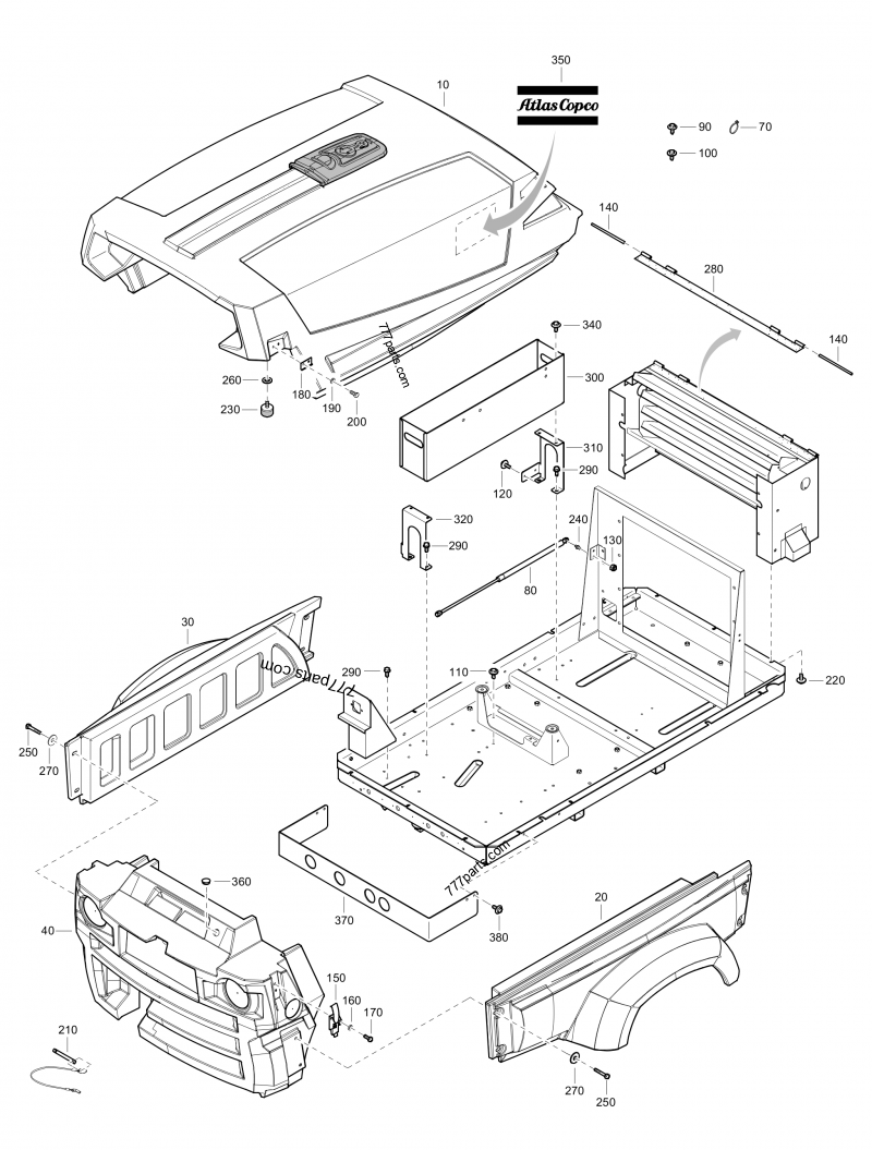 1310415800 Hinge - Atlas Copco spare part | 777parts.com