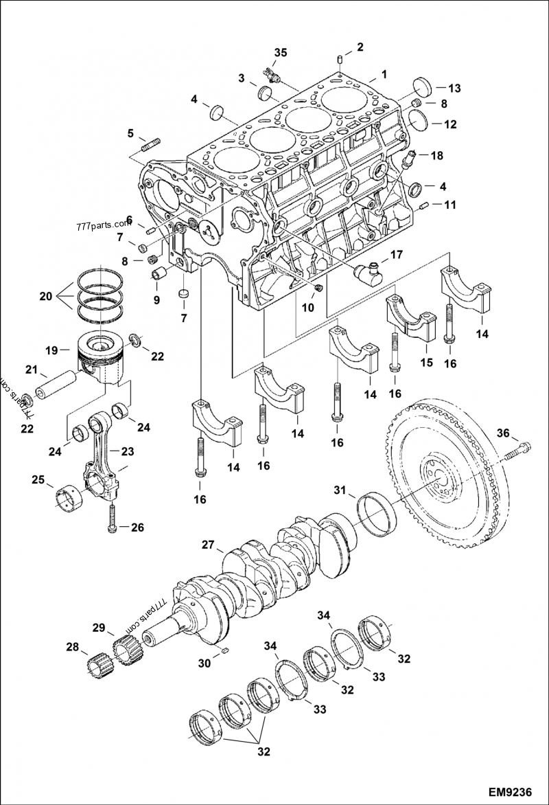6698544 BLOCK ENGINE Bobcat spare part