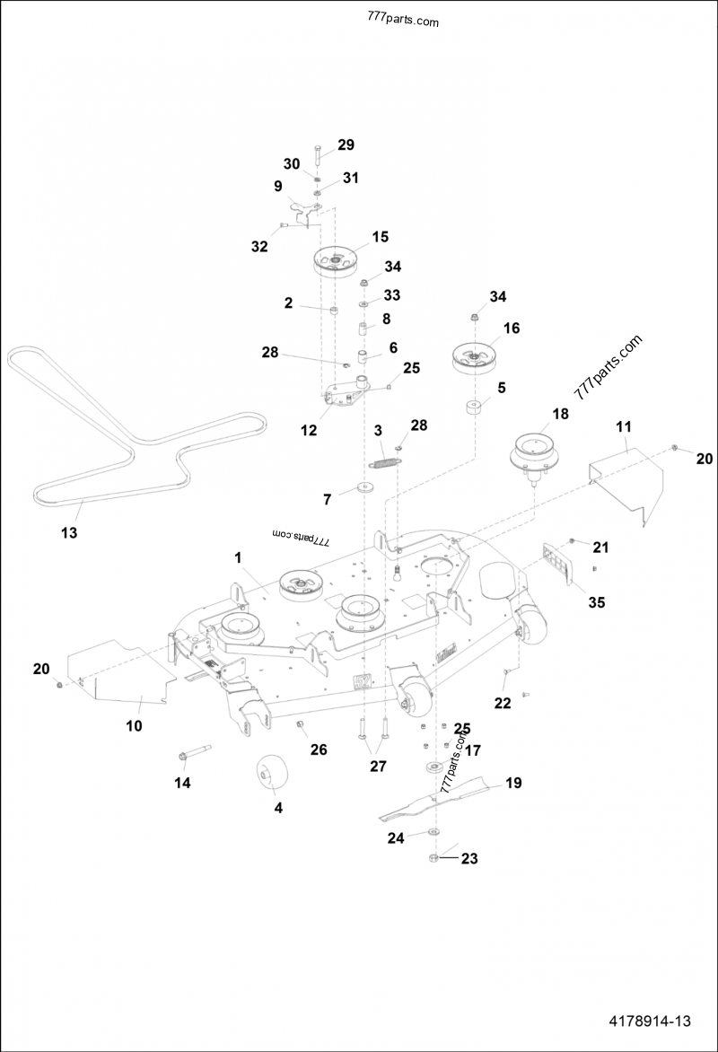 4169640 BELT DECK 52 IN Bobcat spare part 777parts