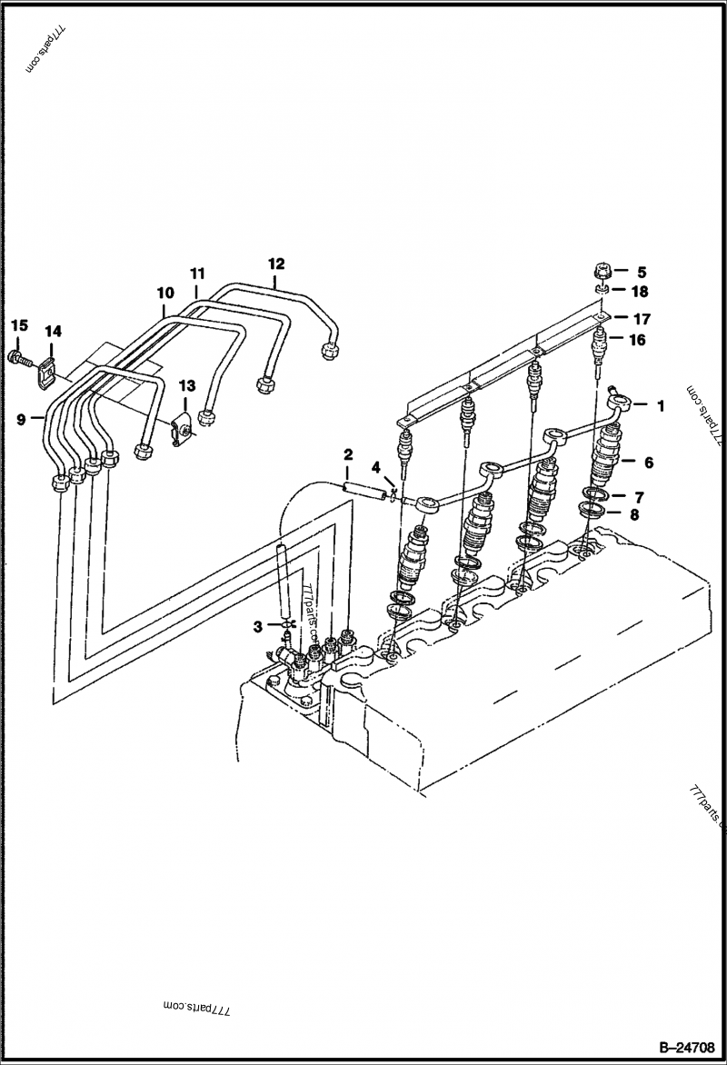 Part diagram 7023120 INJECTOR, FUEL ASSY - Bobcat spare part | 777parts.com