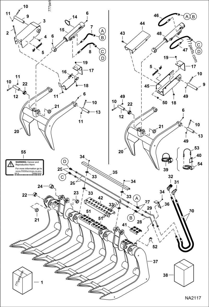WILD BOAR SR ポリカリップ ルートビアチャート 7165486 GRAPPLE ASSY - Bobcat spare part | 777parts.com