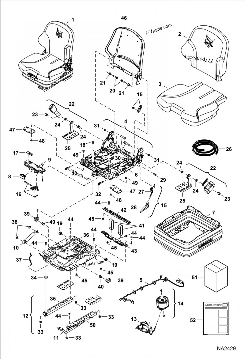 HEROページ 7010342 KIT ABSORBER SHOCK SEAT - Bobcat spare part